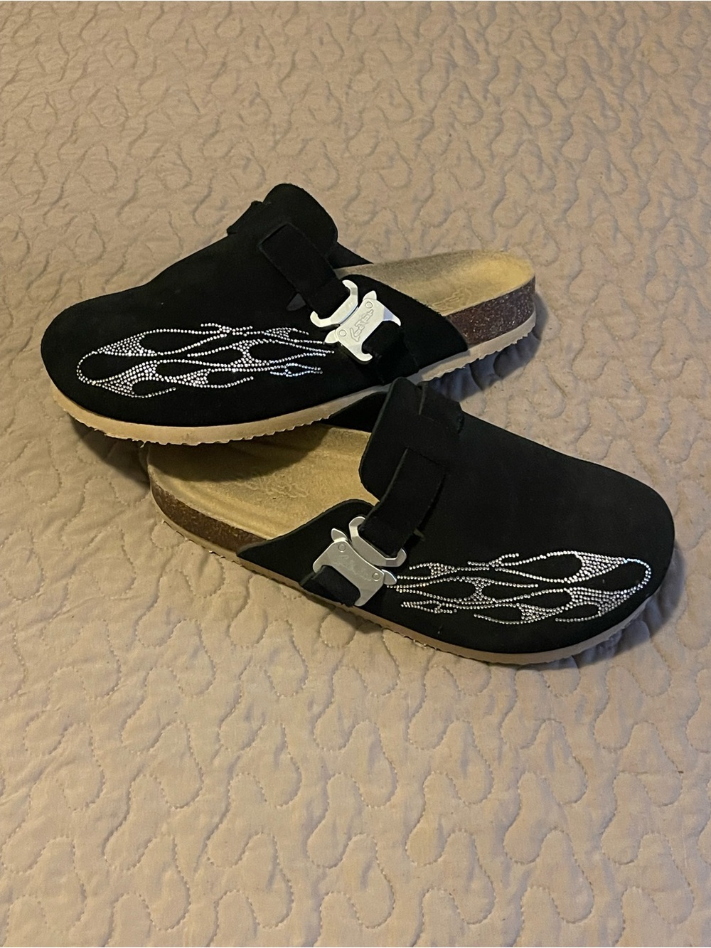 Kids Black Slip-On Clog with Silver Accent